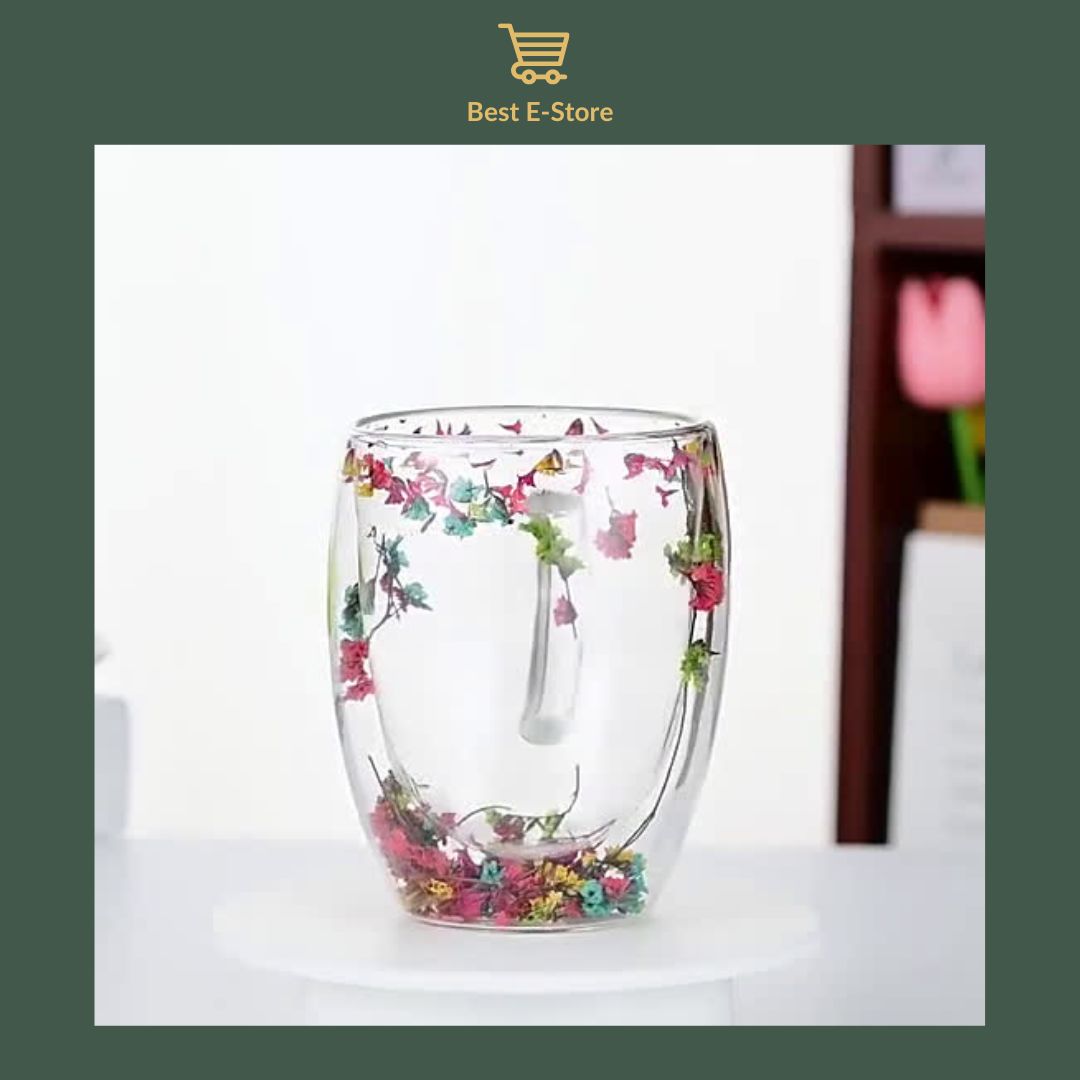 🌼 Bloemen Fusie: Glazen Bekers Met Dubbele Wand