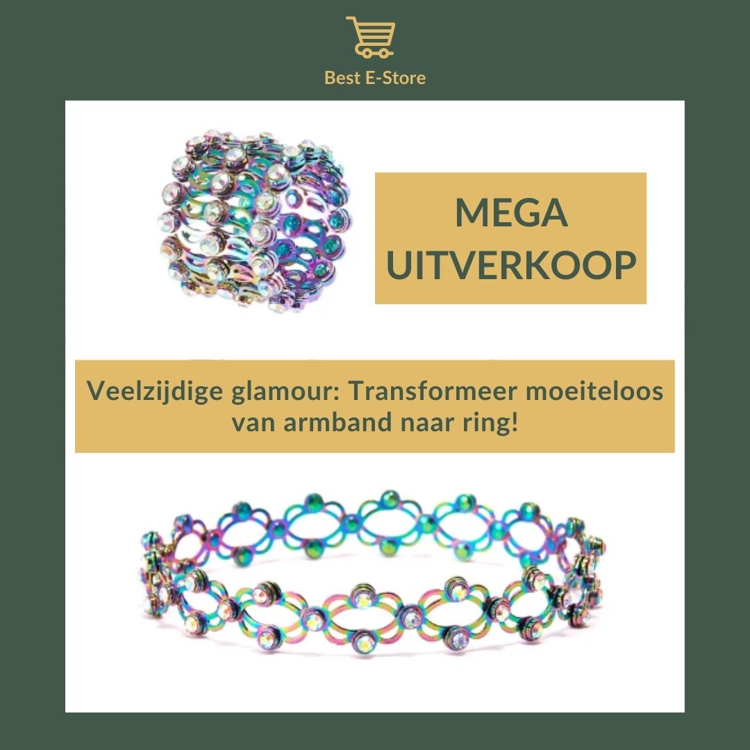 🎁 Het perfecte cadeau: Omkeerbare Bangle Ring Fonkelende CZ Glamour 💎