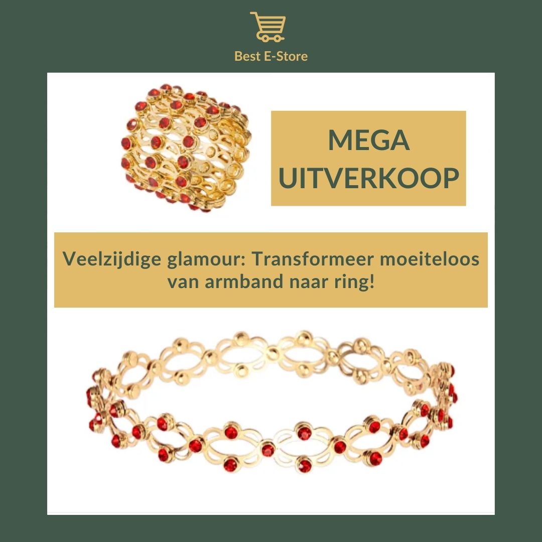 🎁 Het perfecte cadeau: Omkeerbare Bangle Ring Fonkelende CZ Glamour 💎