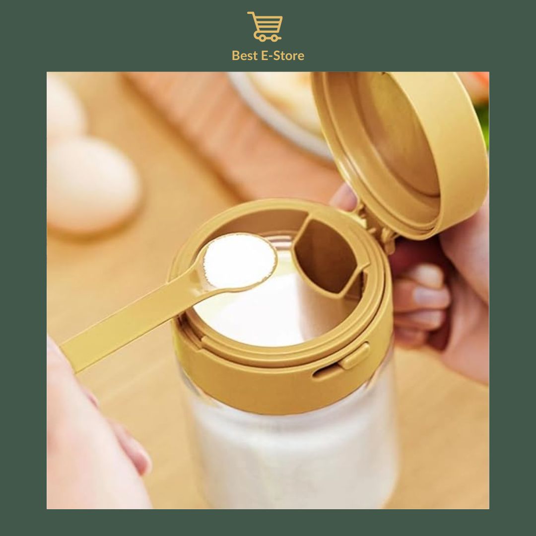 🌟 Kitchen Essential: Spice Jars with Lock & Measuring Spoon 🥄👩🍳