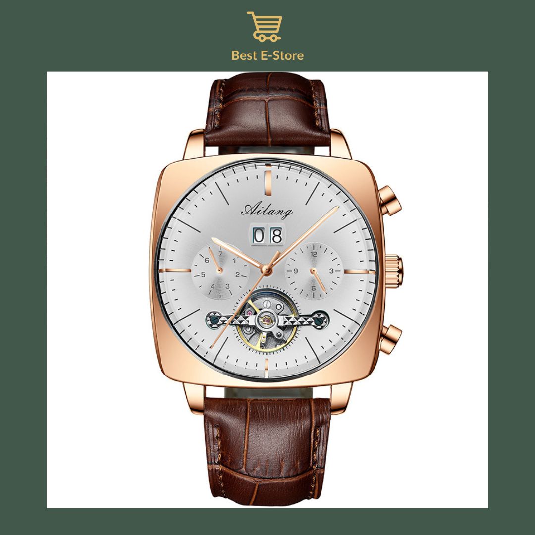 🎁 Perfect Gift for Him: Elegant Mechanical Timepiece