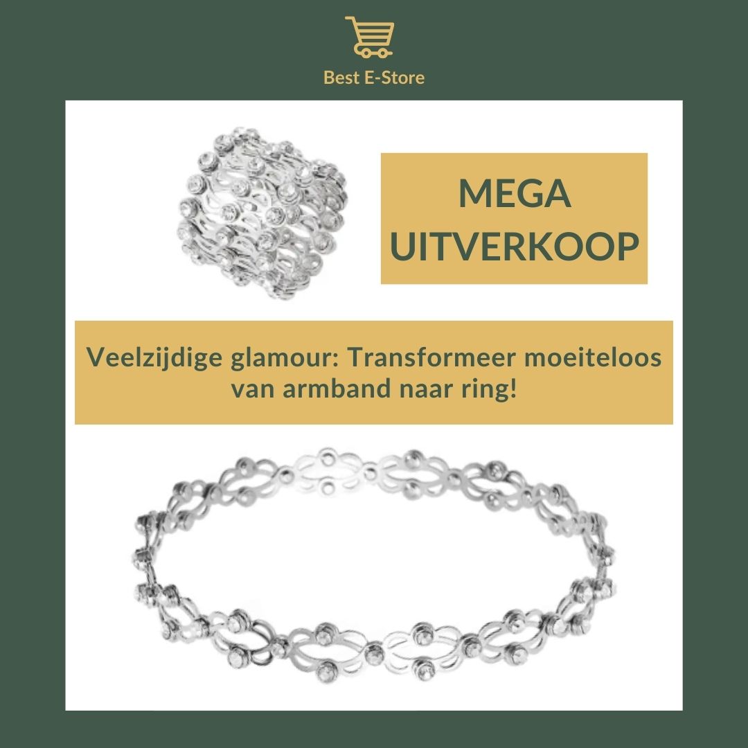 🎁 Het perfecte cadeau: Omkeerbare Bangle Ring Fonkelende CZ Glamour 💎
