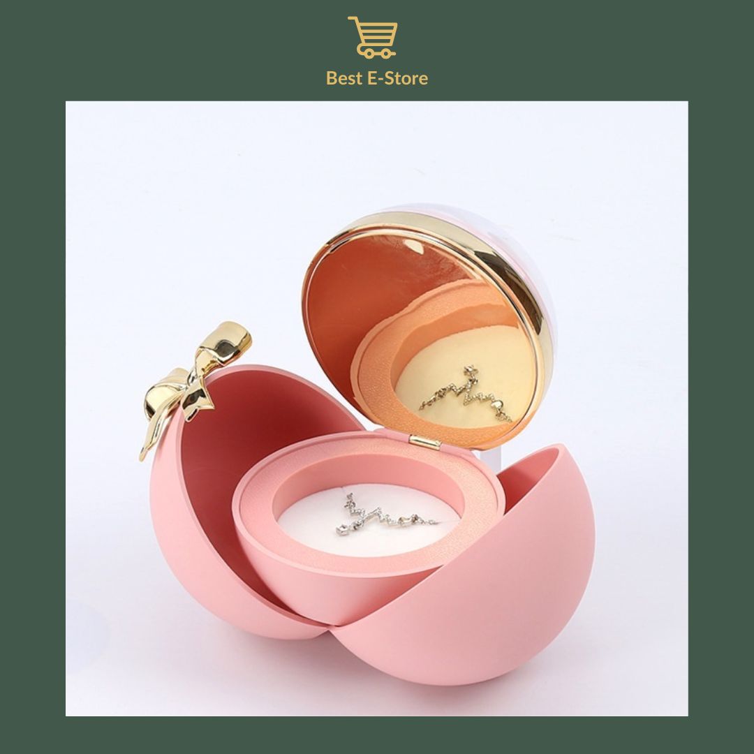 💎 Elegant Spherical Engagement Ring Box with Realistic Flower & Bow 🌸