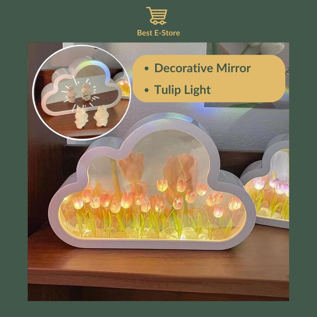 Illuminated Love: Tulip Decor Mirror