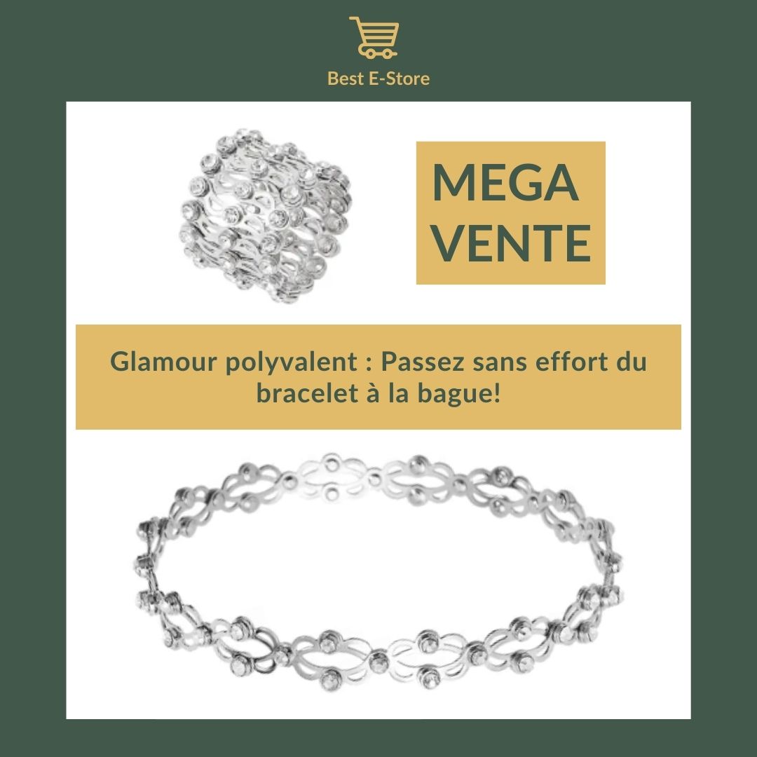 🎁 Le cadeau parfait : Bracelet convertible CZ étincelante 💎